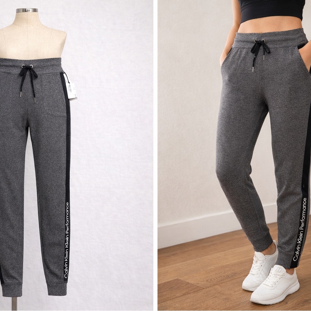 Calvin Klein Charcoal and Black Track Pants